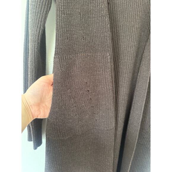 ATHLETA | Scenic Wrap Long Cardigan Sweater Wool Walnut Brown Quiet Luxury Sz S - Picture 7 of 9